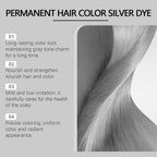 Permanent Silver Gray Hair Dye Cream