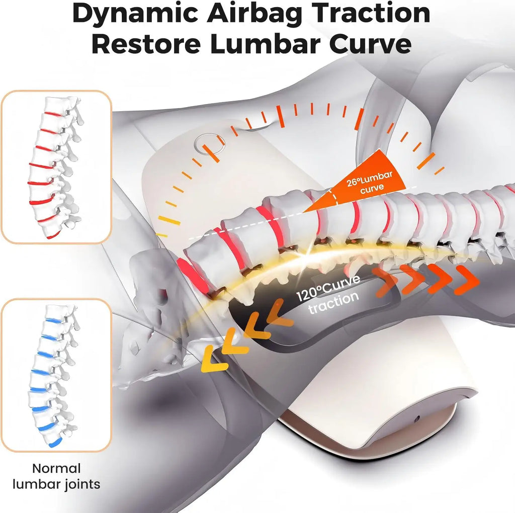 Electric Lumbar Back Stretcher and Massage Device