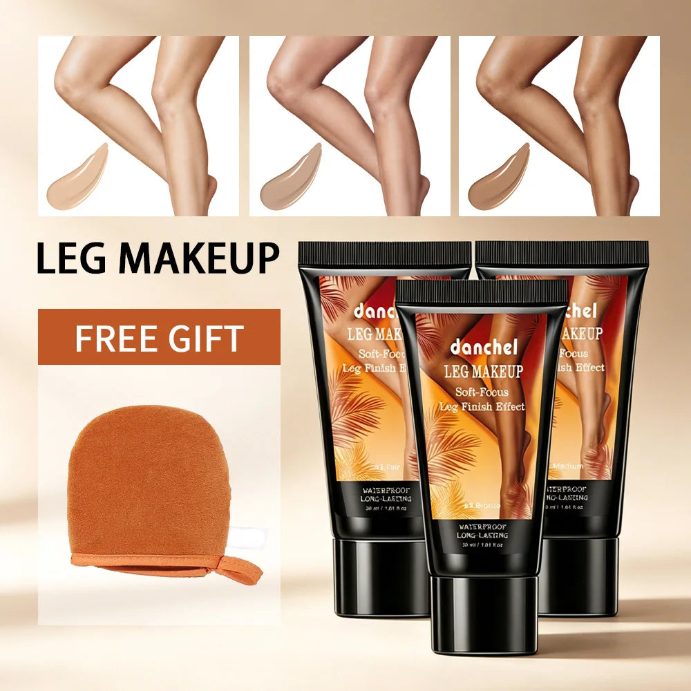 Waterproof Leg Foundation Body Concealer with Application Glove