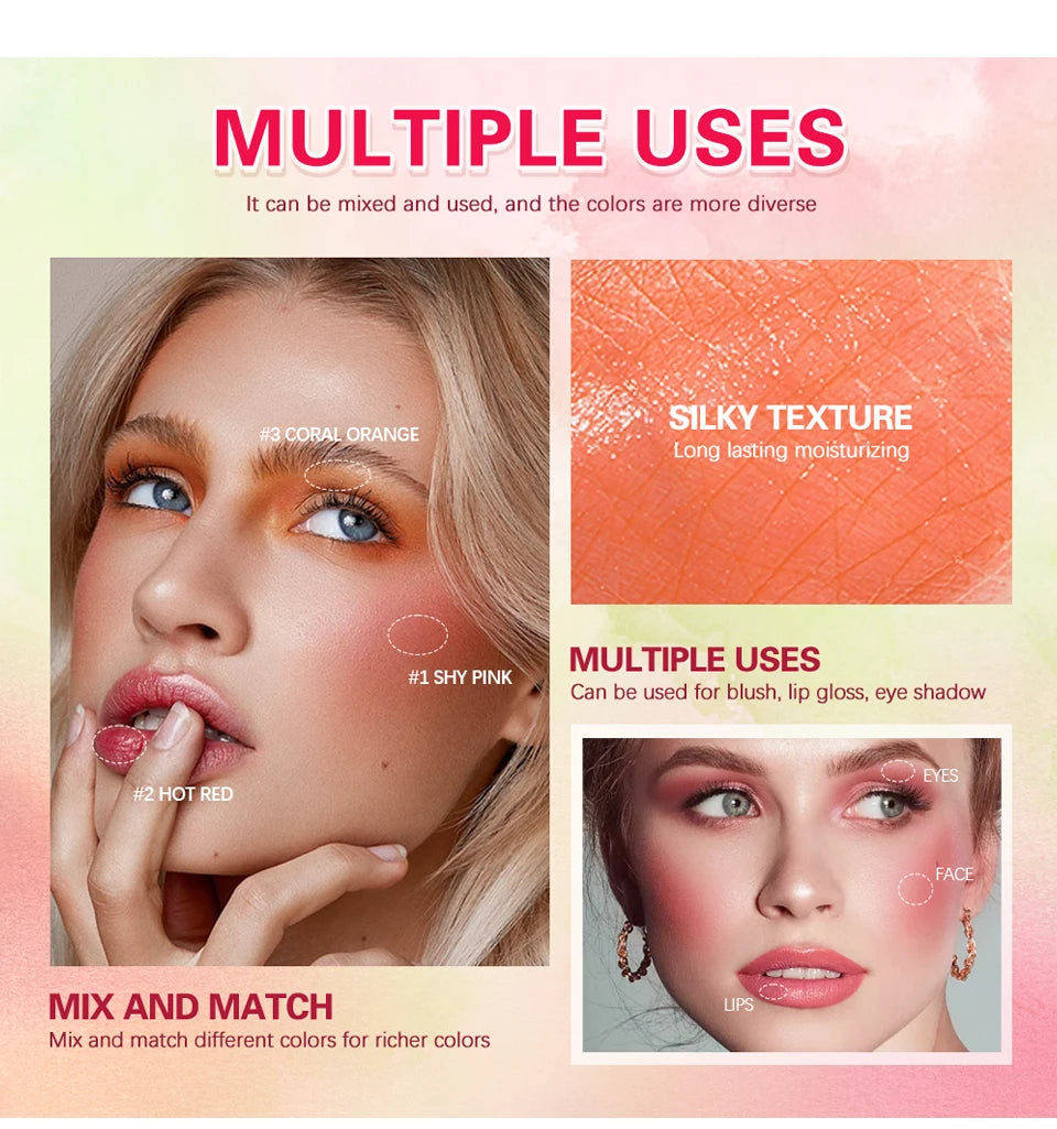 Cream Blush Stick for Lips and Cheeks