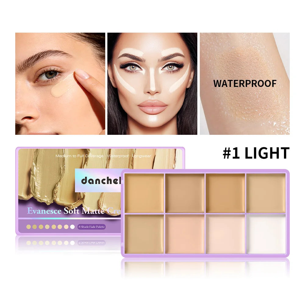 8-Shade Cream Concealer and Contouring Palette - 2