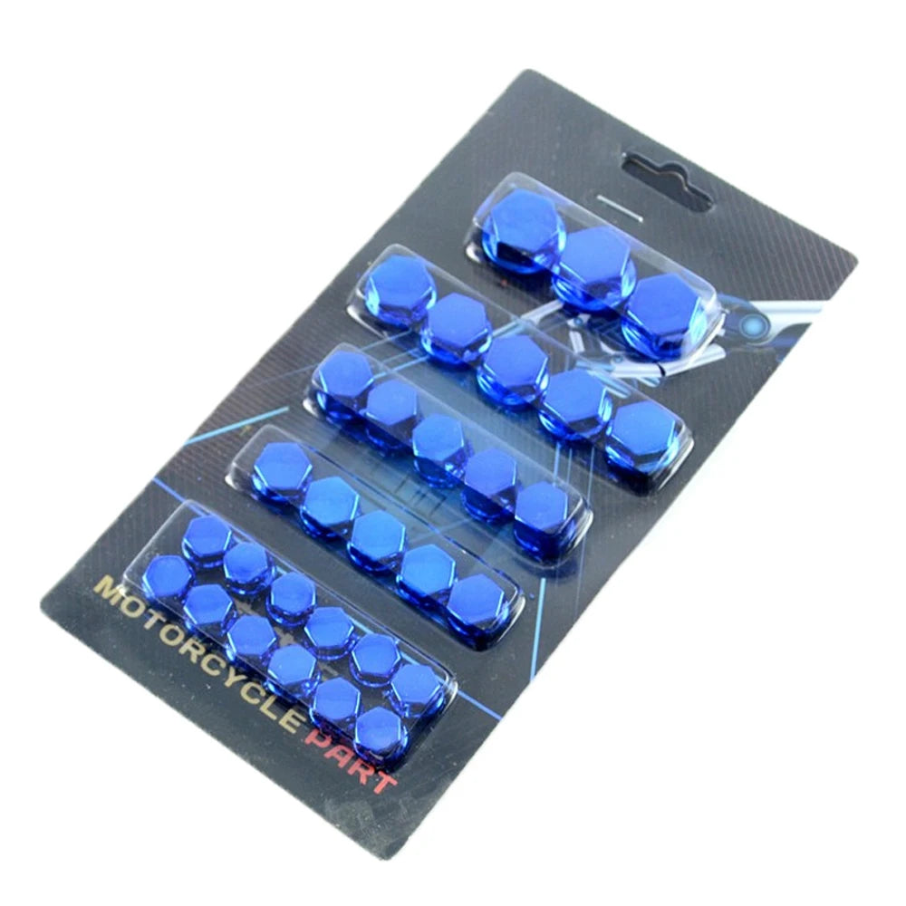 30-Piece Colorful Motorcycle Screw Nut Covers