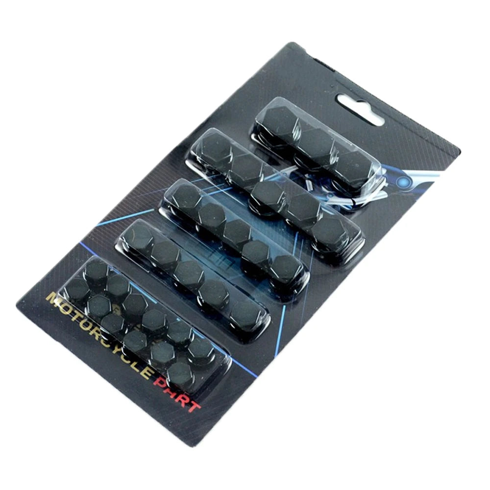 30-Piece Colorful Motorcycle Screw Nut Covers