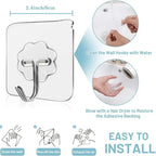 Transparent Self-Adhesive Heavy Duty Wall Hooks
