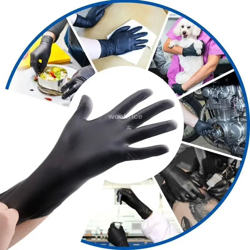 200 Pcs Disposable Black Multipurpose Safety Gloves