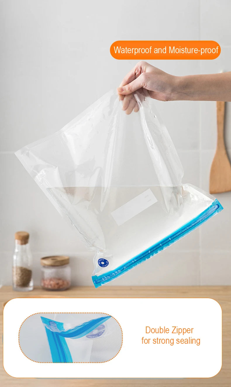 Reusable Vacuum Food Storage Bags for Kitchen - 8