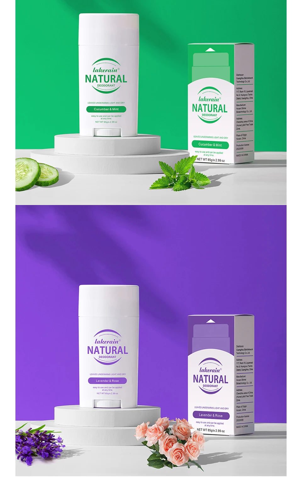 Natural Long-Lasting Solid Deodorant Stick for Freshness