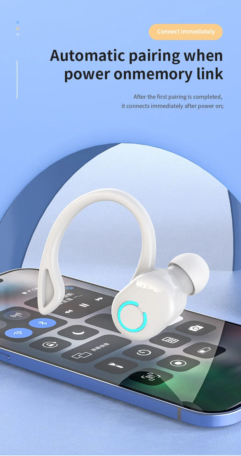 Wireless Ear-Hook Bluetooth Headset for Sports and Business