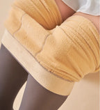 Fleece-Lined Sheer Thermal Tights for Women