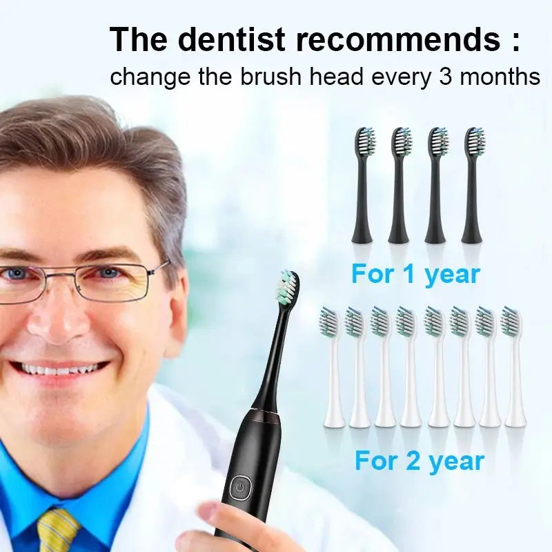 Rechargeable Sonic Electric Toothbrush with 8 Brush Heads
