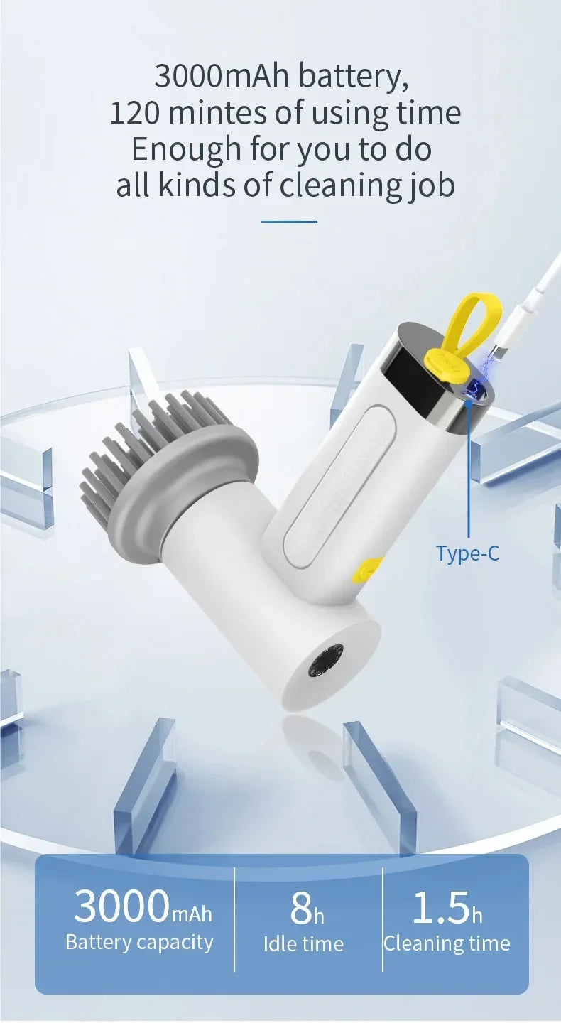 4-in-1 Electric Handheld Power Scrubber for Household Cleaning