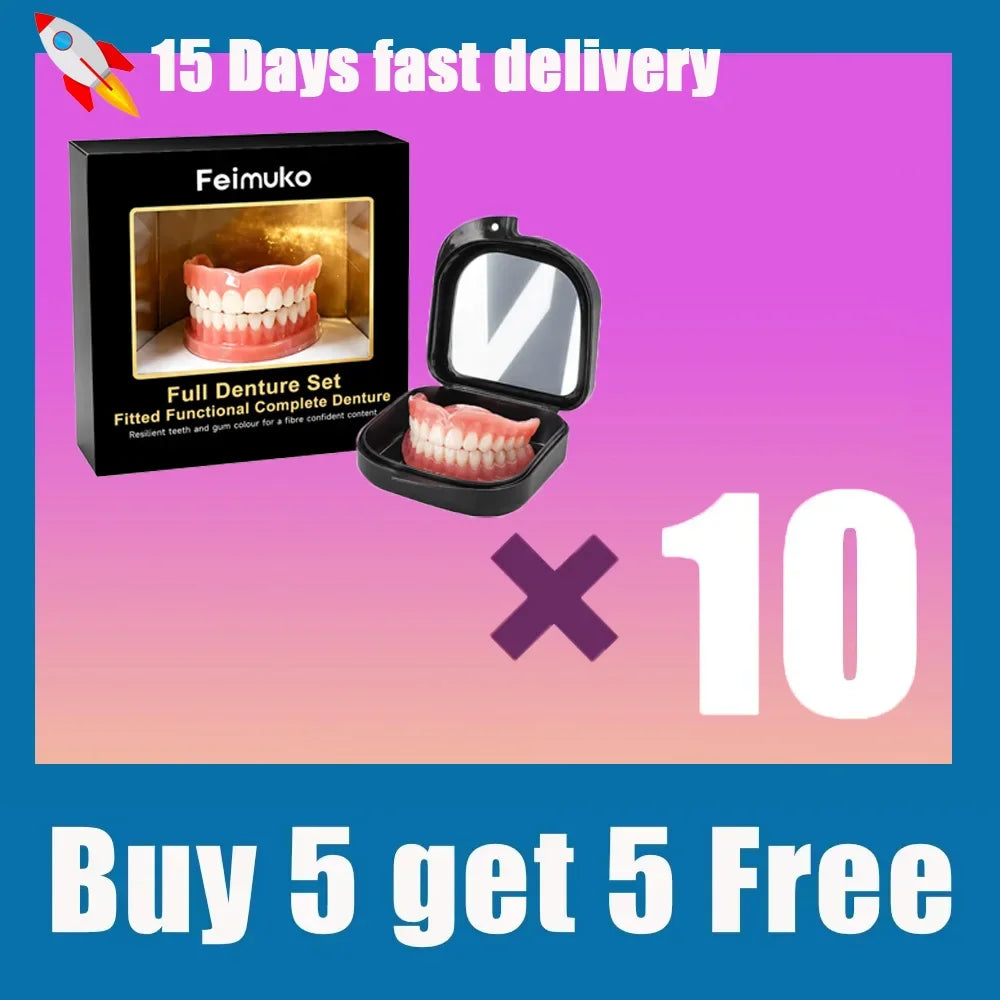Comfortable Snap-On Dentures with Mirror Storage Case - 10
