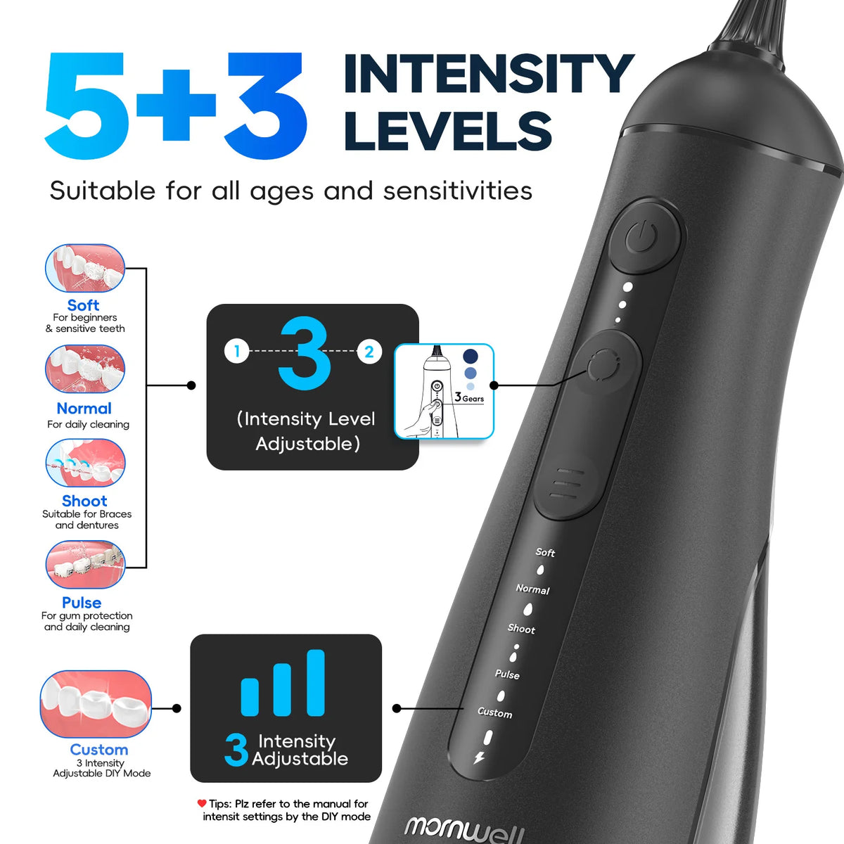 Portable Electric Cordless Water Flosser for Teeth Cleaning