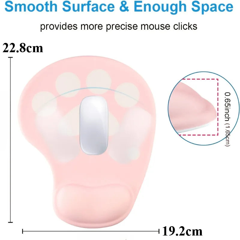 Ergonomic Cat Paw Mouse Pad with Wrist Support - 5