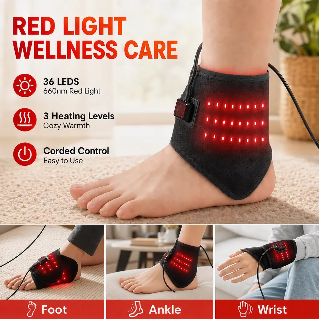 3-in-1 Red Light Heating Wrap for Foot, Ankle and Wrist