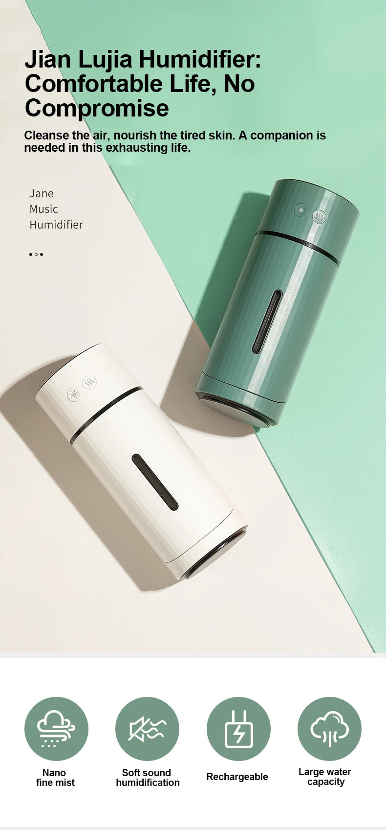 Portable Wireless Desktop Air Humidifier with Adjustable Mist - 7