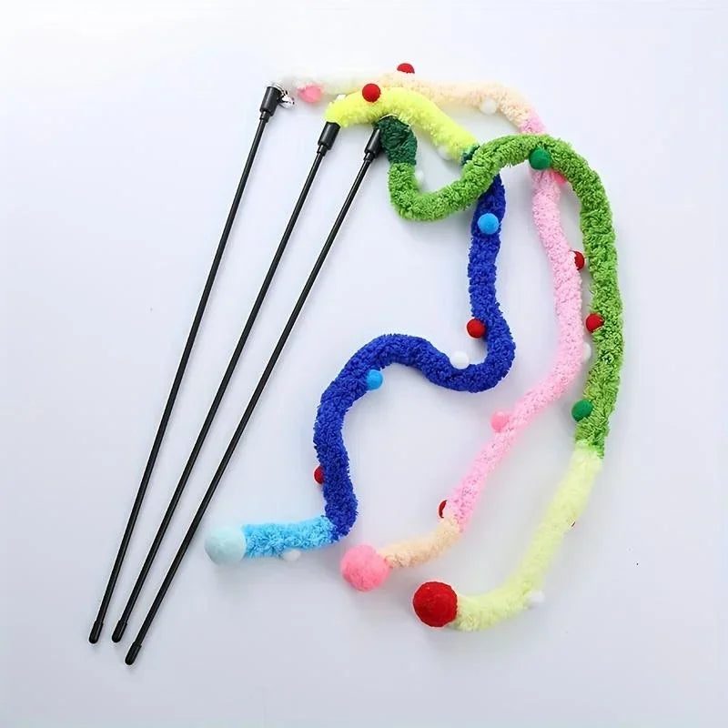Interactive Plush Cat Teaser Wand Toy - 9