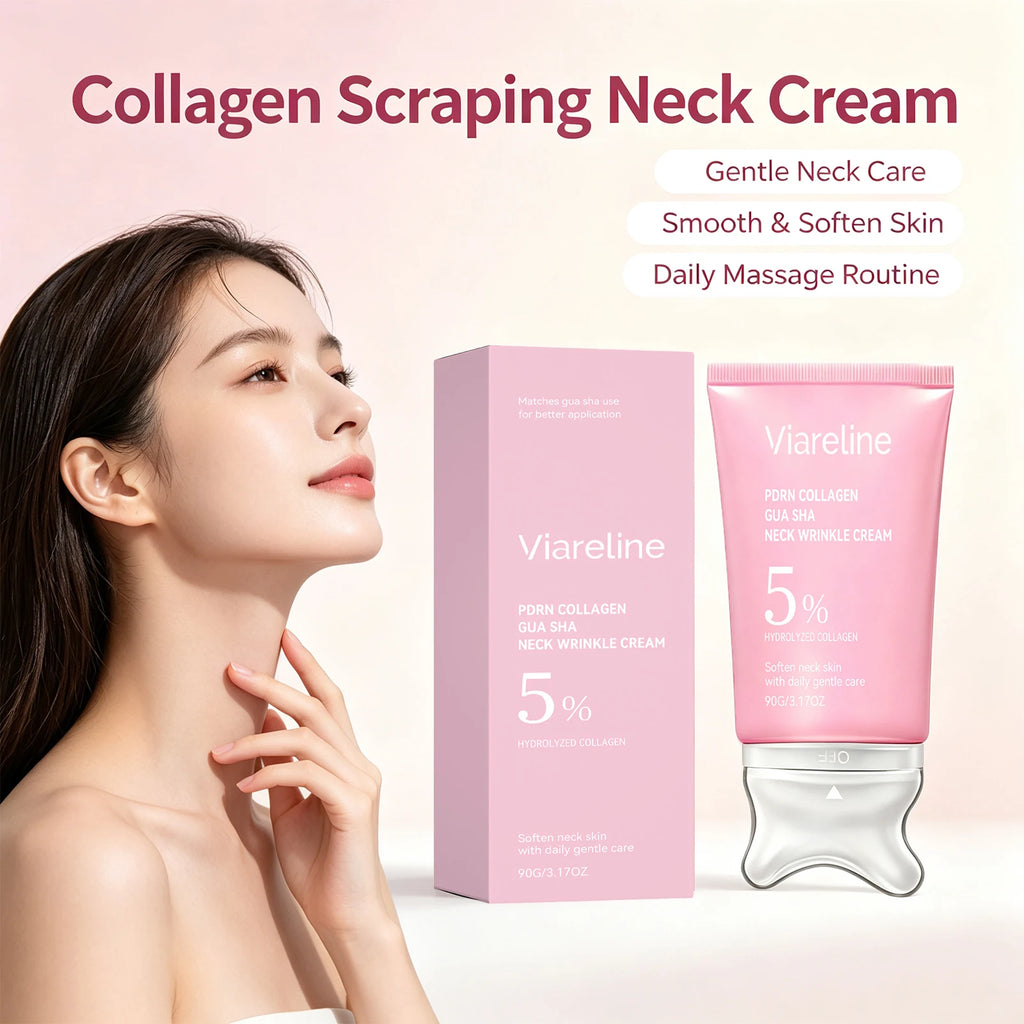 Collagen Firming Neck Cream with Integrated Gua Sha Massager