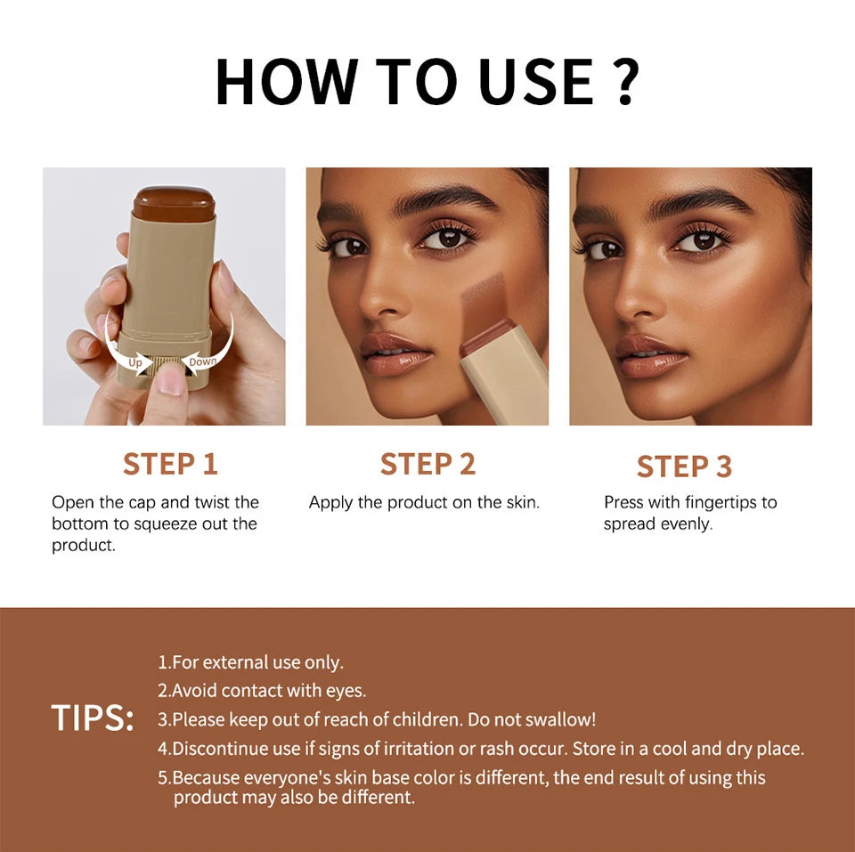 Matte Foundation Stick and Pressed Setting Powder Makeup Set - 15