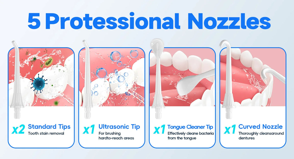 Portable Cordless Water Flosser for Teeth Cleaning