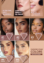 Matte Bronzer Powder for Long-Lasting Smooth Face Makeup