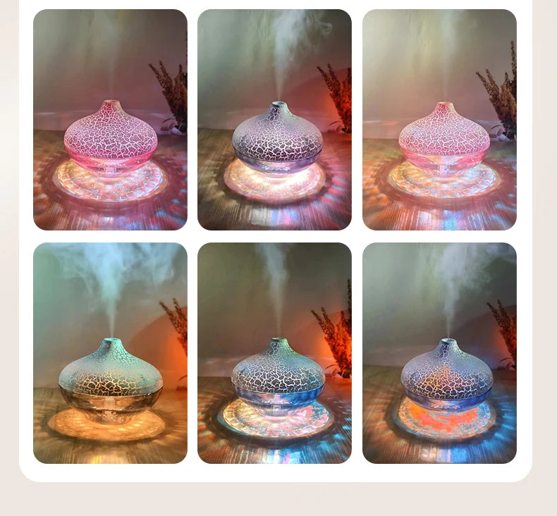 Crystal Crack LED Desktop Humidifier for Home and Bedroom