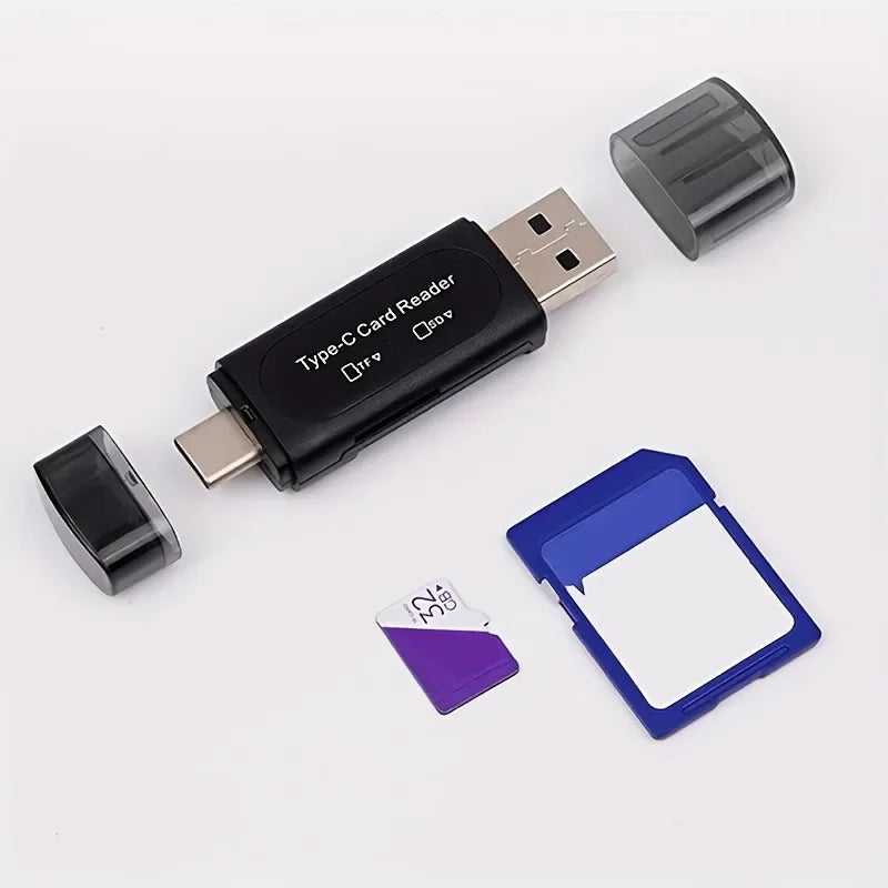 4-in-1 USB 3.0 and Type-C Memory Card Reader