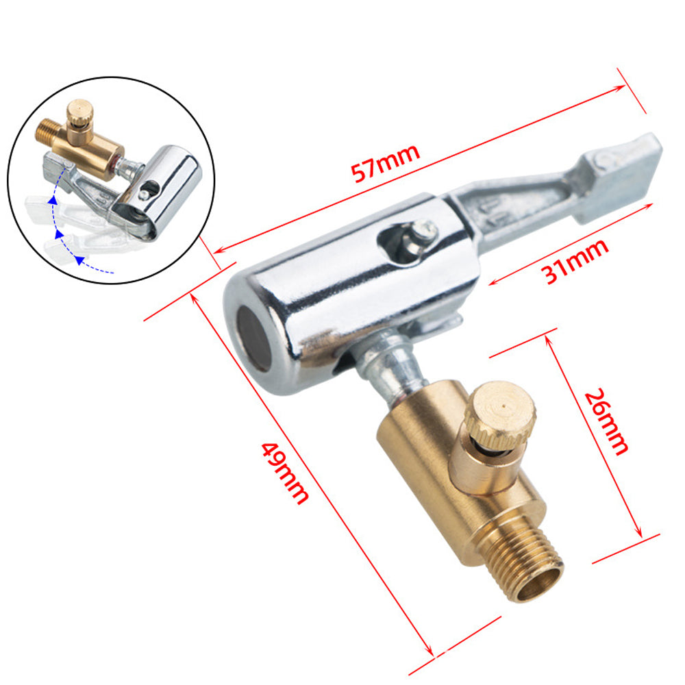 90-Degree Locking Tire Inflator Air Chuck for Cars and Bikes