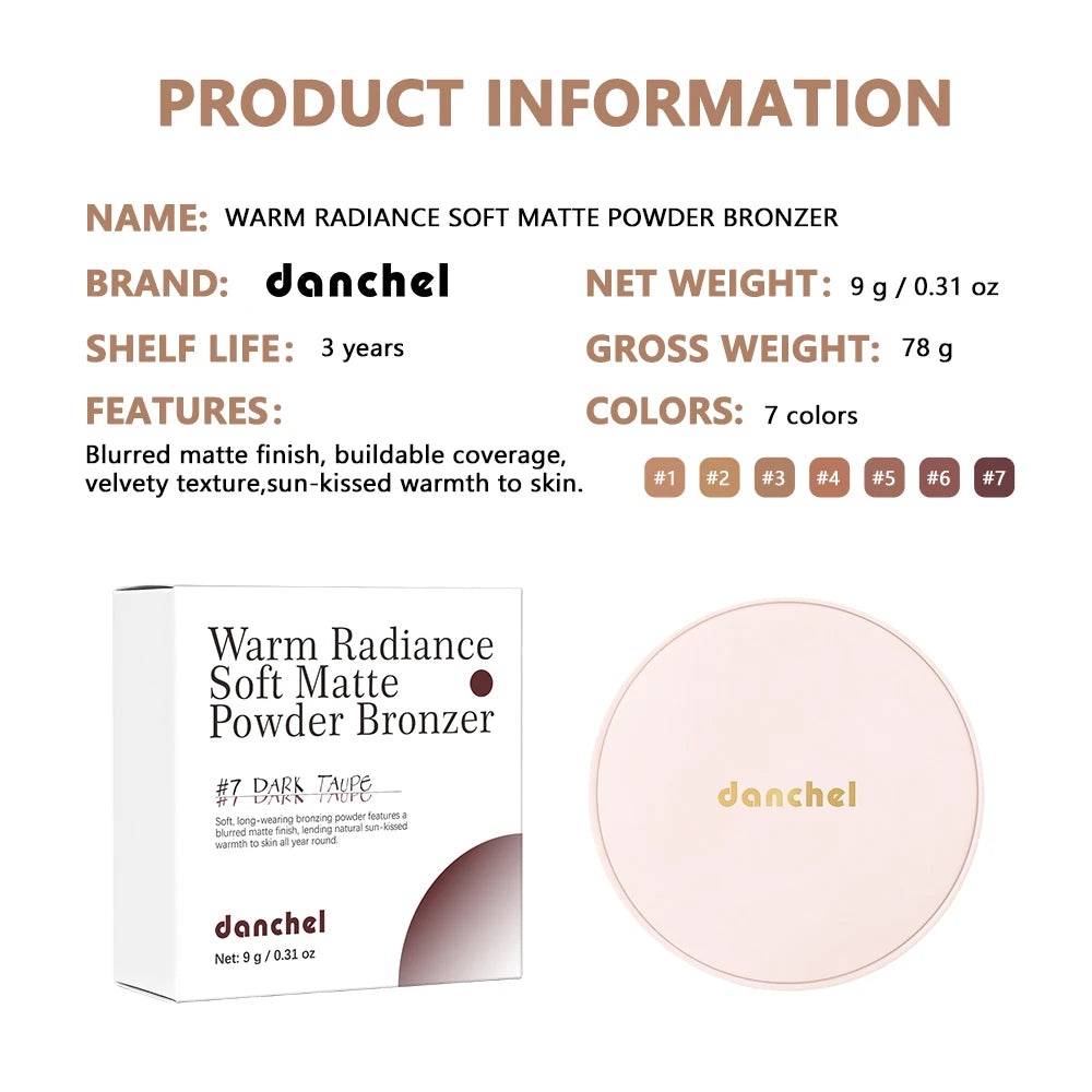 Buildable Matte Pressed Bronzer Powder for Face Contour
