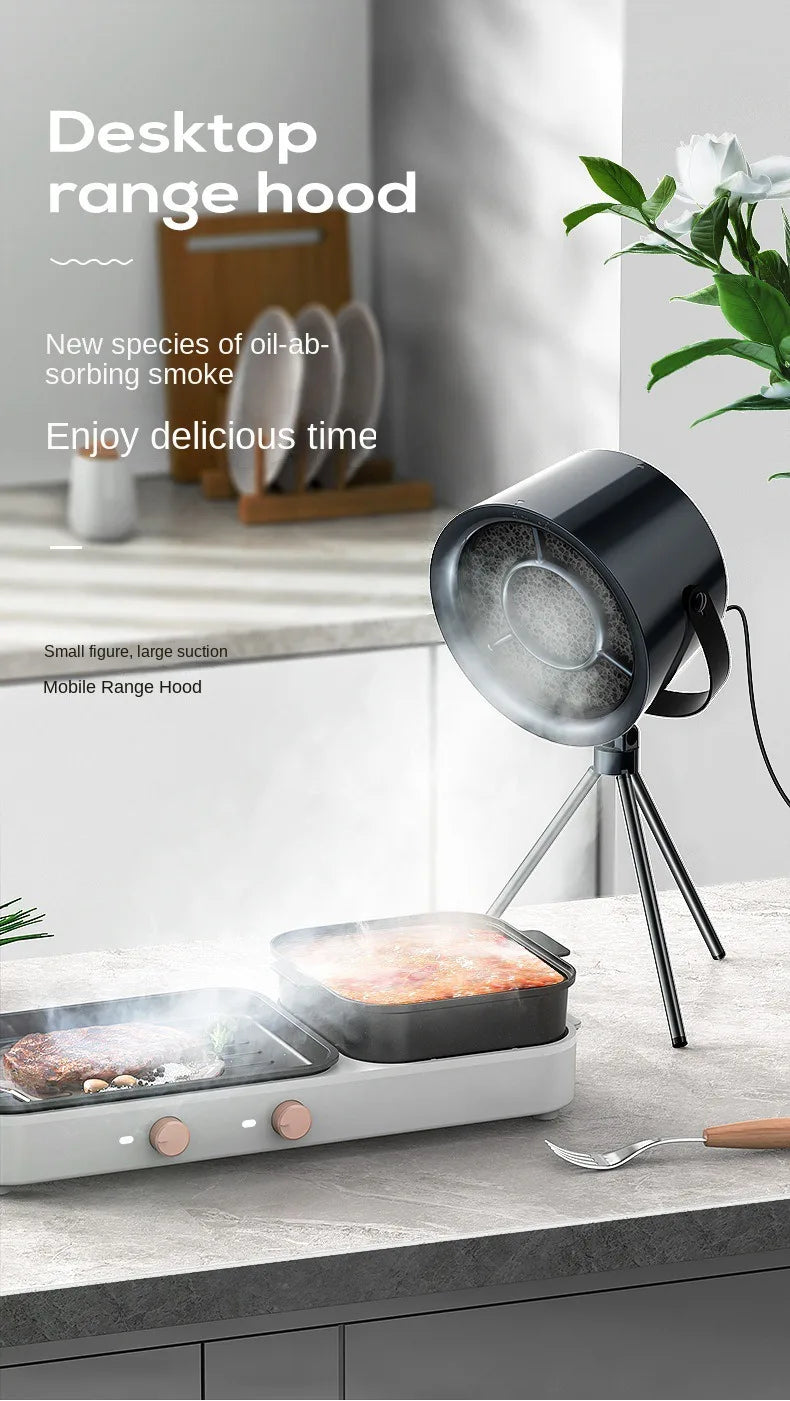 Portable Mini Desktop Range Hood for BBQ and Hot Pot