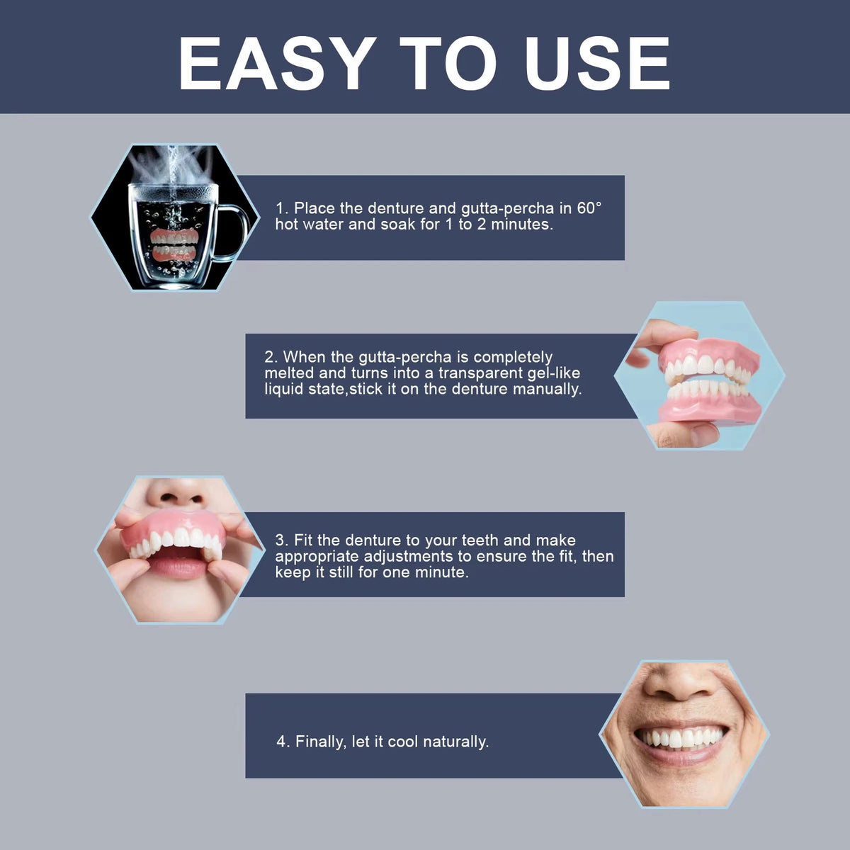 Comfort Fit Silicone Dentures for Natural Smile