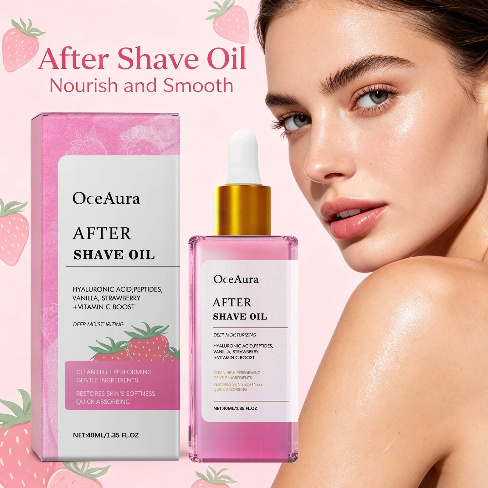 Strawberry Scented Soothing After Shave Oil for Hair Removal - 6