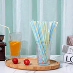 Flexible Multicolor Striped Drinking Straws for Parties and Events