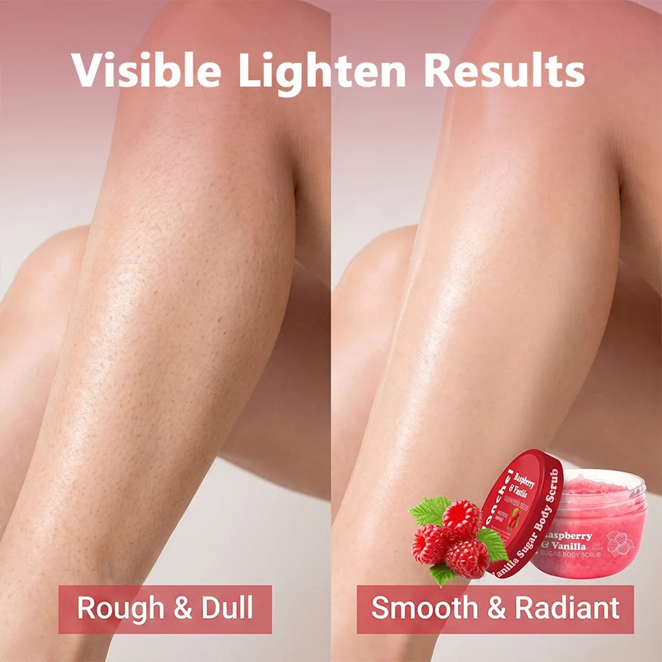 Raspberry & Vanilla Sugar Body Scrub for Smooth Exfoliated Skin