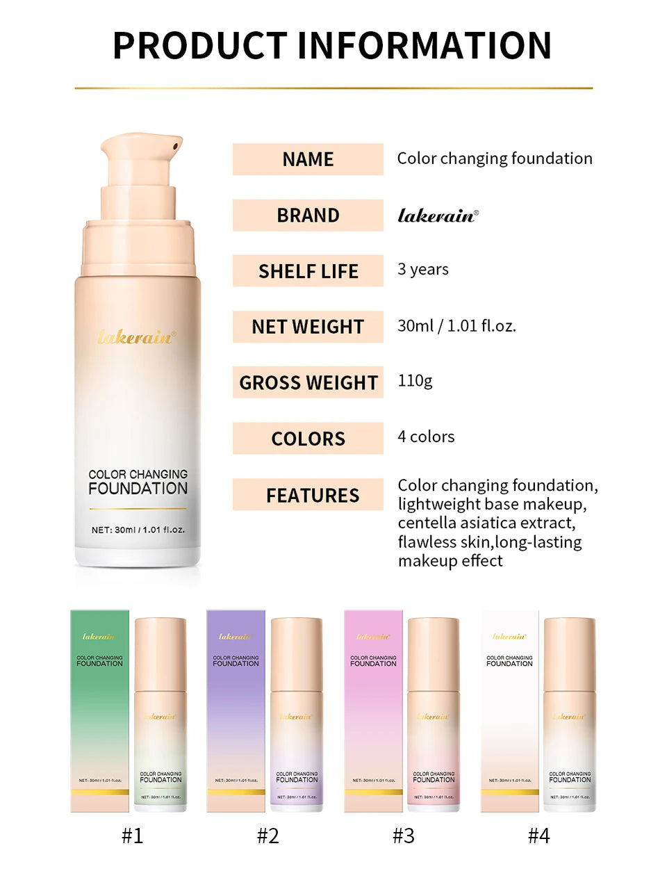Color-Changing Liquid Foundation for Flawless Radiant Skin