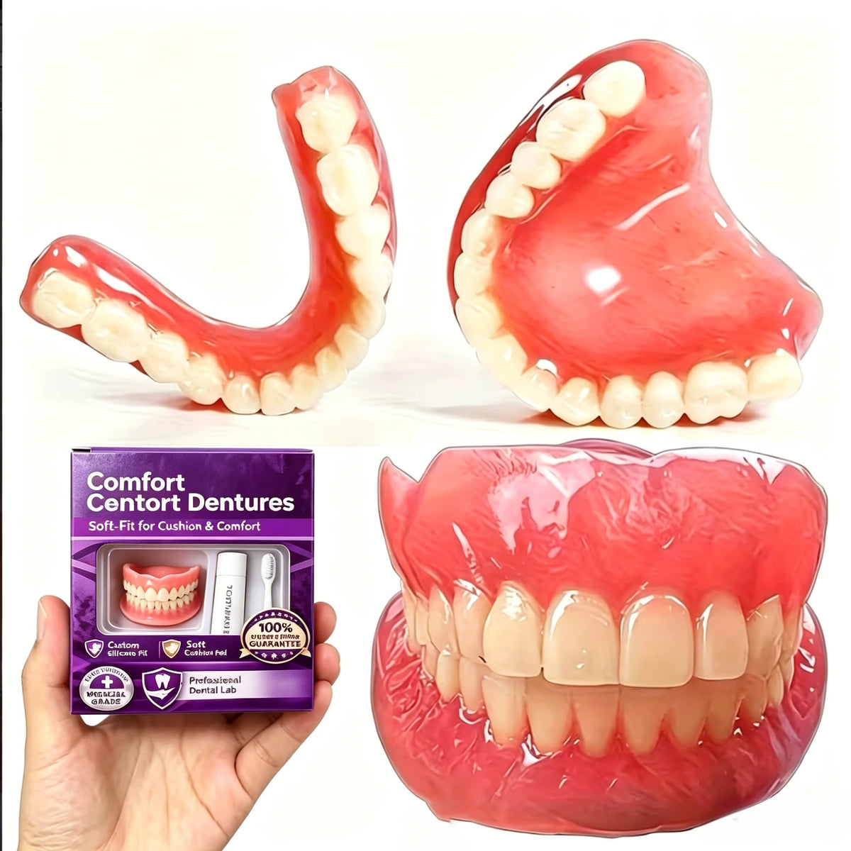 Comfort Fit Silicone Denture Set for Natural Smile