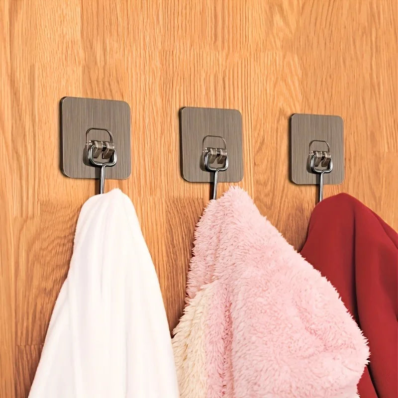 Heavy-Duty Adhesive Wall Hooks for Kitchen and Bathroom