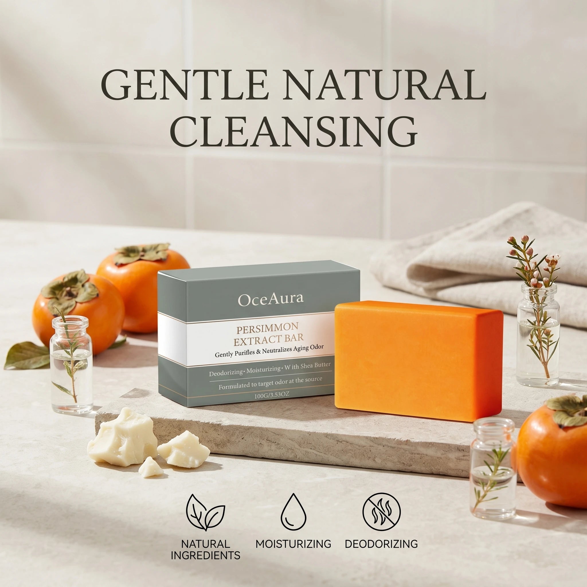 Persimmon Extract Deodorizing Body Soap for Aging Odor - 1