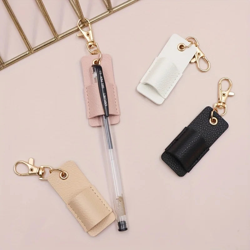 Portable Leather Lanyard Pen Holder for Office and School - 8