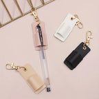 Portable Leather Lanyard Pen Holder for Office and School
