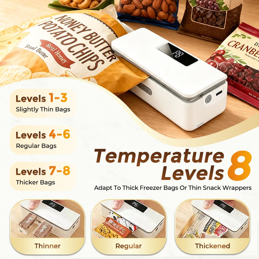 Rechargeable Handheld Mini Bag Sealer with Cutter - 11