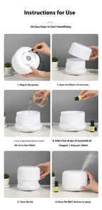500ml Aromatherapy Essential Oil Diffuser with LED Night Light