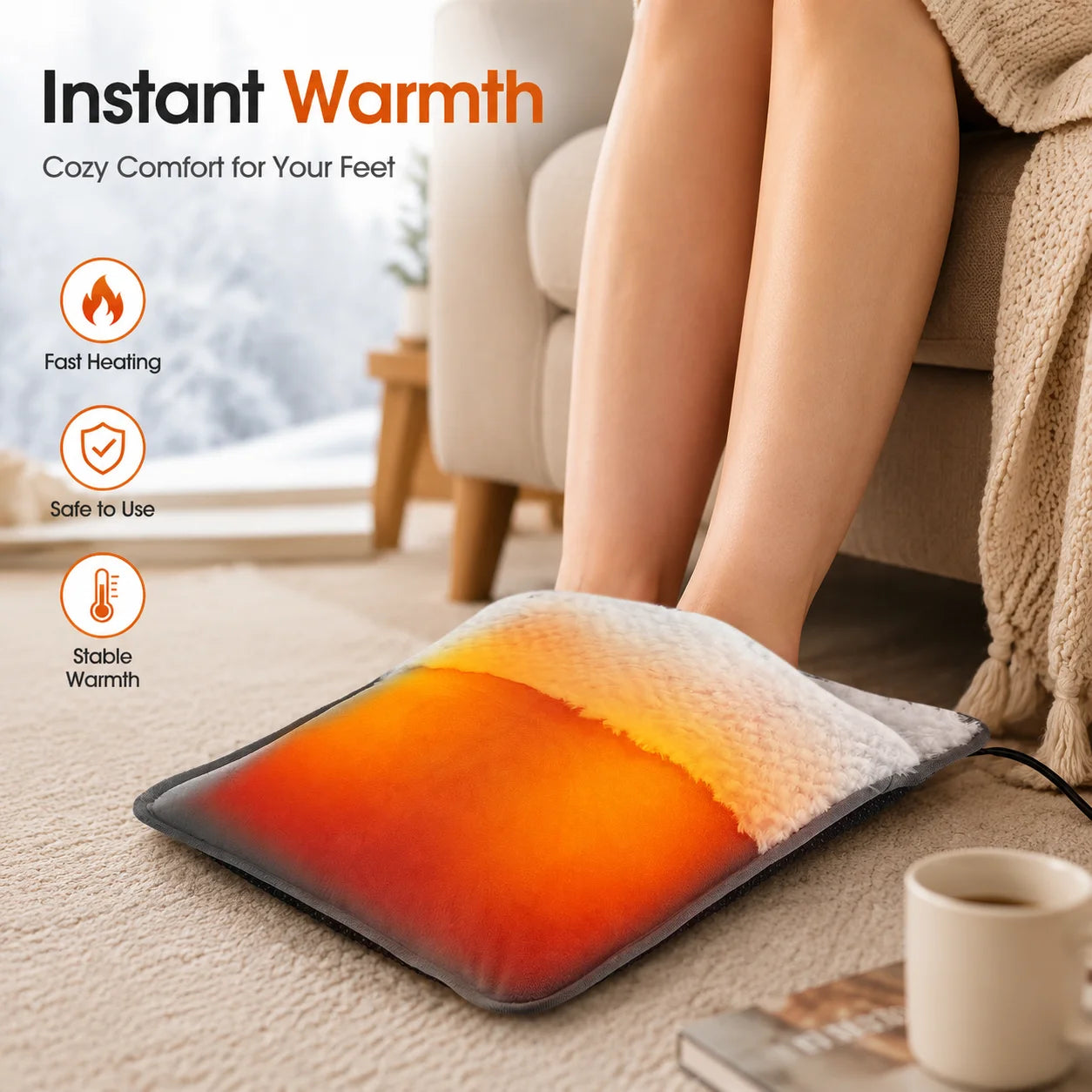 USB Electric Heated Foot Warmer for Home and Office - 1