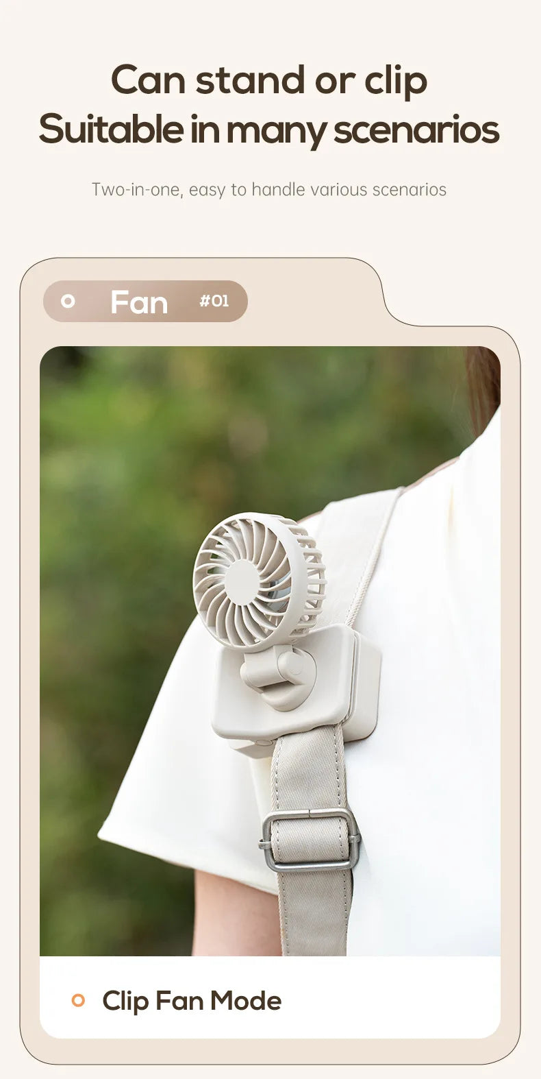 Portable USB Rechargeable Clip-On Cooling Fan