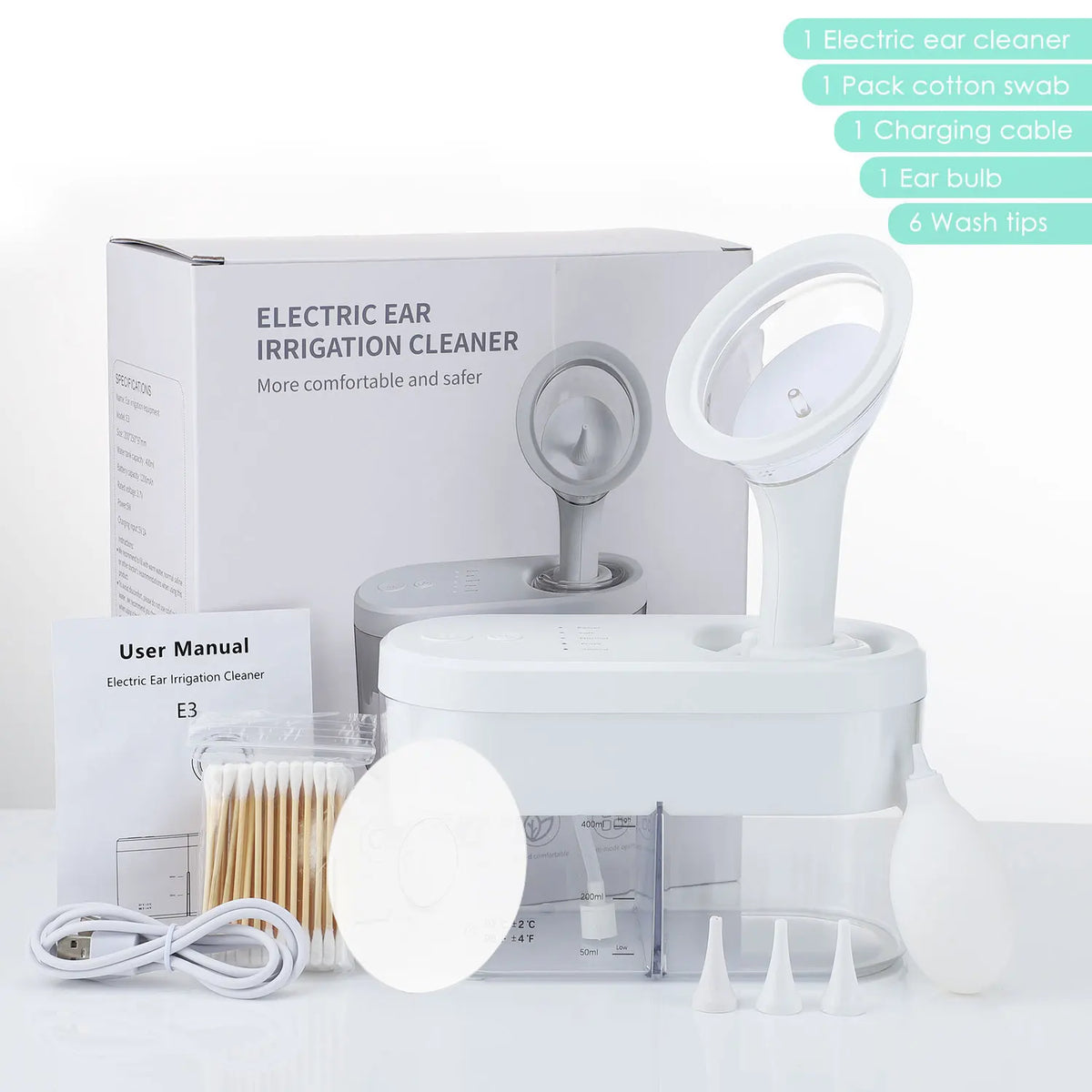 Electric Ear Wax Removal Kit with 4 Pressure Modes