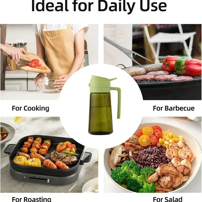 2-in-1 Dual Action Oil Spray and Pour Dispenser for Cooking