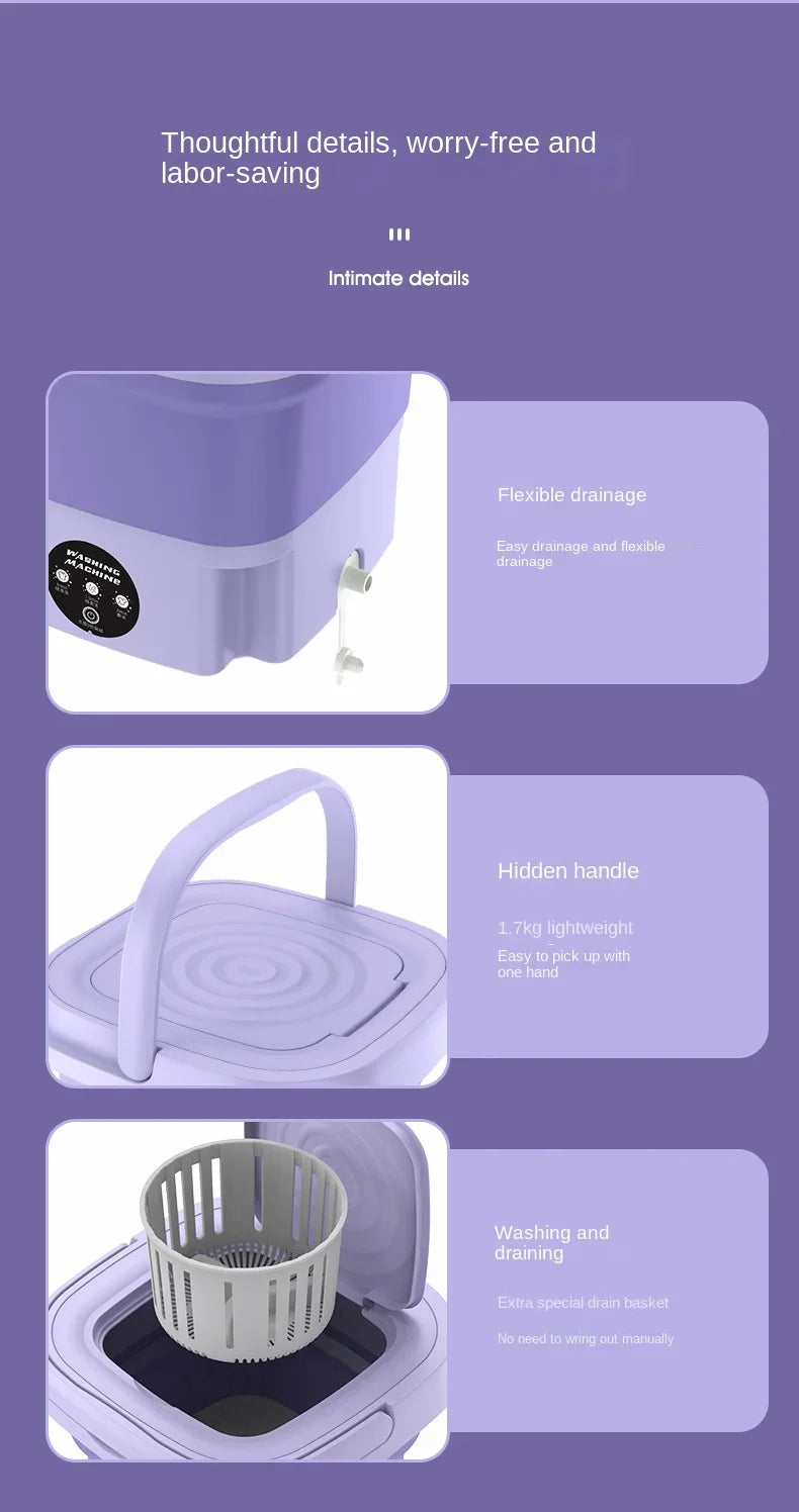 Portable Folding Washing Machine for Underwear and Socks - 27