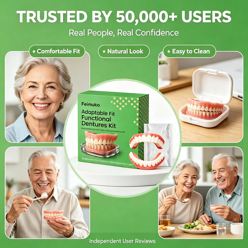 Instant Snap-On Silicone Dentures for Natural Smile