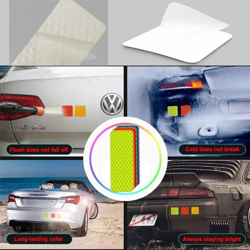 Reflective Safety Warning Stickers for Vehicles (10 Pack)
