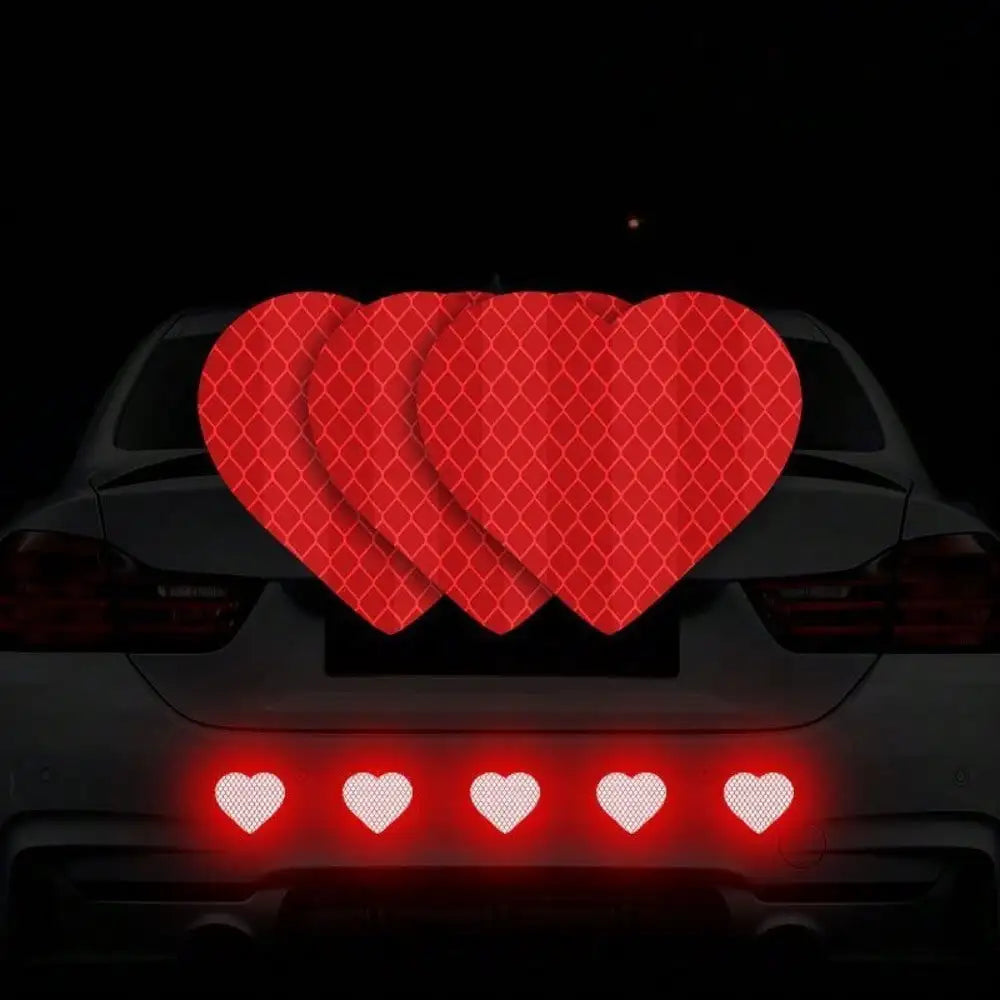 Reflective Heart Safety Stickers for Night Driving